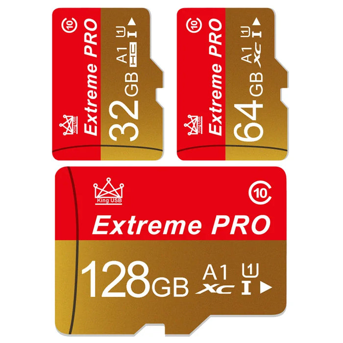 Extreme Pro - High-Speed ​​Mini SD-kort med V10 TF-kort - Størrelser opptil 256 GB - Ideelt Flash-kort for telefon, kamera, dronebruk