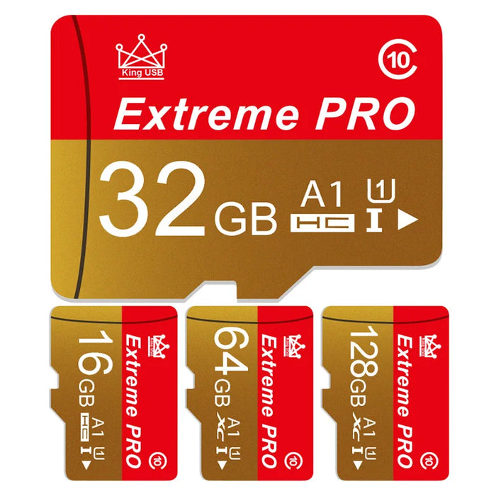 Extreme Pro - High-Speed ​​Mini SD-kort med V10 TF-kort - Størrelser opptil 256 GB - Ideelt Flash-kort for telefon, kamera, dronebruk