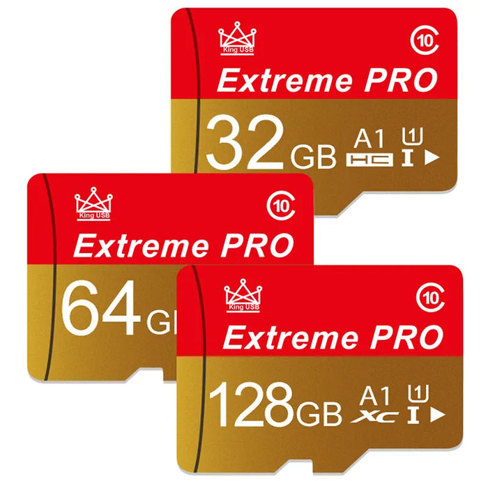 Extreme Pro - High-Speed ​​Mini SD-kort med V10 TF-kort - Størrelser opptil 256 GB - Ideelt Flash-kort for telefon, kamera, dronebruk